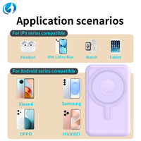 Banco de Energía Portátil de 10000mAh con Cuatro Cables Integrados, Magnético, para Cargar Relojes y Teléfonos
