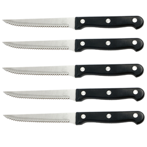 DFU224 Cuchillo para carne serrado de acero inoxidable de 4.5 pulgadas con mango de plástico y triple remache, de espiga completa, ¡Gran oferta! - Product Image 5