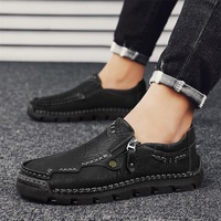 Nouvelles chaussures mocassins pour hommes printemps/automne, grande taille, décontractées, à enfiler, en microfibre respirante, semelle en caoutchouc résistante à l'usure