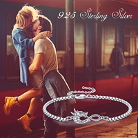 Bijoux pour femmes Vente en gros Boîte ajustable Chaîne Bracelet Dragon Infinity Symbol en argent sterling 925