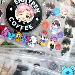 Trend Singers BT 16oz UV Llbbey Glass Cup Wrap Music Kpop 3D UV Libbey Cup DTF Wrap Transfer Lbbey Glass Wrap Stickers - Product Image 2