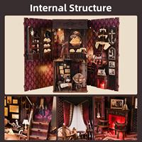 Maison de poupée miniature de luxe, éco-responsable, faite à la main, kit de puzzle en bois 3D DIY, décoration créative pour étagère à livres