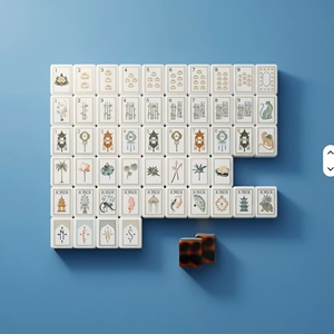 Art Deco <b>Mahjong</b> <b>Set</b> Bone China Style Tiles Tortoise Pattern Tabletop Game for Home Entertainment - Product Image 4