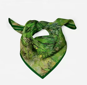 Pañuelo Cuadrado de Seda Sintética con Diseño de Flores de Iris de <span class=keywords><strong>Van</strong></span> <span class=keywords><strong>Gogh</strong></span>, Pañuelo para el Cabello, Pañuelo para el Cuello, MOQ Bajo - Product Image 5