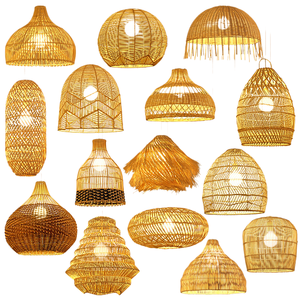 Lustre en rotin, comptoir de bar de restaurant personnalisé, hôtel de type gîte, style rétro sphérique en forme de nid d'oiseau tressé - Product Image 5