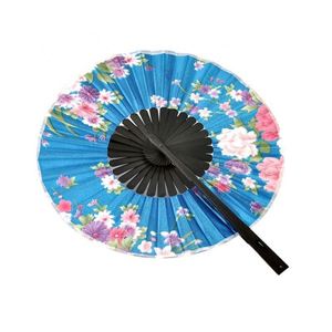 Abanico Plegable Redondo de Bambú con Logotipo Personalizado Estilo Japonés, Abanico de Mano para Bodas - Product Image 5