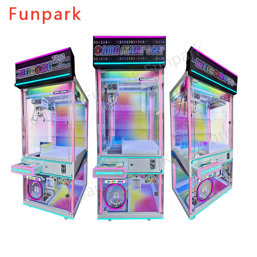 Funpark New Style LED Claw Crane Toy Prizes 1-Year Warranty Doll Machine Coin Operated Games