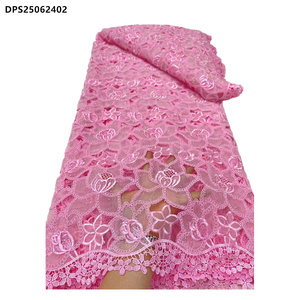 Fabricación profesional bordado flor africana de encaje <span class=keywords><strong>guipur</strong></span> tela <span class=keywords><strong>para</strong></span> el <span class=keywords><strong>vestido</strong></span> de boda - Product Image 4