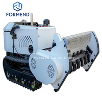 Broyeur forestier robotisé RC à fléaux robuste, diesel, avec bande de chenilles en caoutchouc