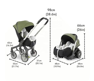 Popular Cochecito de Bebé 4 en 1 de Lino, Portabebés de Recién Nacido a Bebé, Montaje Rápido, Estructura Ligera, Clásico, Sistema de Viaje de Gran Venta - Product Image 3