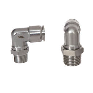 Thép Không Gỉ Ống Phụ Kiện Thép Không Gỉ Đẩy Trong Ống Lắp BSP Chủ Đề Kết Nối Nhanh L Loại Khuỷu Tay Khí Nén Phụ Kiện - Product Image 6