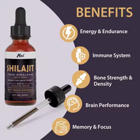 Gouttes liquides minérales de résine de Shilajit pur de l'Himalaya, marque privée, extrait de Shilajit pour les soins de santé