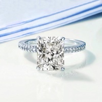 Bague de fiançailles et d'anniversaire pour femme en zircon cubique carré brillant de haute qualité, grand et éclatant