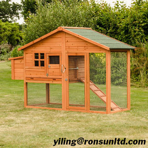 Cage d'extérieur en bois pour petits animaux, 2x pièces, panier de poulet étanche - Product Image 3