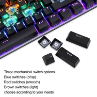 Clavier mécanique de jeu HX-JX08 en gros, rétroéclairé par LED, noir, 104 touches, filaire USB Type-C, pour droitiers, avec interrupteurs verts/rouges/marron