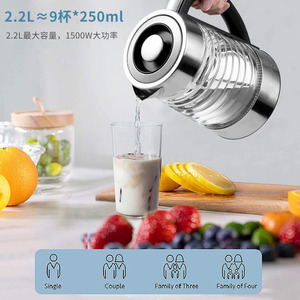 กาต้มน้ำไฟฟ้าอัจฉริยะ ความจุขนาดใหญ่ 2.2 ลิตร ควบคุมด้วยระบบสัมผัส ทำจากแก้ว สำหรับชงชาและน้ำร้อน ใช้ในบ้าน - Product Image 4