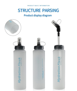 Bouteille d'eau pliable de vessie d'hydratation portable extérieure en TPU de 500ml personnalisée pour le marathon et la course de fond - Product Image 4