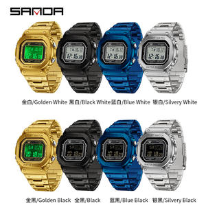 Sanda 2162 <b>Men's</b> Fashion Digital Electronic <b>Watch</b> with Blue Steel Band,50M <b>Waterproof</b> Top Brand Digital Wristwatch - Product Image 6