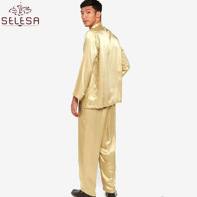 Kemeja Tradisional Pria Gaya Melayu Muslim, Blus Katun Lengan Panjang Malaysia Kurta