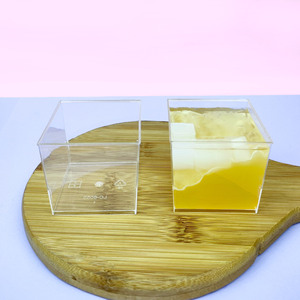 Grande Coppetta Monouso in Plastica PS Quadrata da 150mL, Parete Singola Trasparente con Rivestimento UV, Diametro 60mm, Nove Scomparti per Mousse e Dessert, Ideale per Tè e Latte - Product Image 3