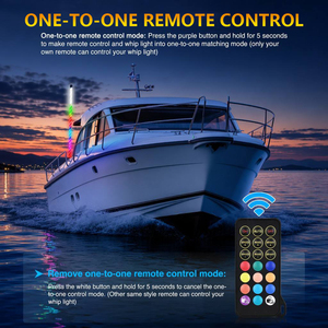 Feu de navigation LED RGB 4FT pour bateau avec lampe d'<span class=keywords><strong>ancre</strong></span> blanche indépendante, étanche IP68, contrôle par télécommande et application pour la pêche de nuit - Product Image 2
