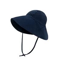 JIBIL topi Bucket anak-anak topi bertepi lebar kerai musim panas perlindungan UV topi matahari dapat disesuaikan dengan tali