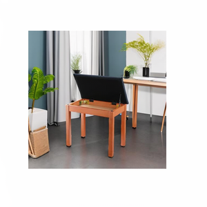 Banco de <span class=keywords><strong>Piano</strong></span> de Madera Maciza con Almacenamiento, Silla de Teclado con Cojín de Gamuza, Asiento Multifuncional con Librero para Sala de Música en Casa - Product Image 3