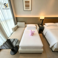 Ensemble de meubles de chambre d'hôtel de style tropical moderne minimaliste 5 étoiles sur mesure en bois