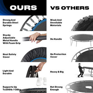 Mini <span class=keywords><strong>trampoline</strong></span> de fitness pour la maison, pour adultes et enfants, avec poignée, pour exercices en intérieur - Product Image 3