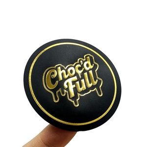 गर्म बिक्री काले pvc सोने के साथ गोल लोगो स्टीकर वाटरप्रूफ विनाइल ब्लैक लेबल स्टिकर 3 डी सोने के साथ - Product Image 1