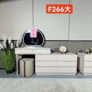 Meuble de <span class=keywords><strong>maquillage</strong></span> intégré avec miroir et rangement pour chambre à coucher, style moderne et minimaliste, en bois, pour le commerce transfrontalier - Product Image 2