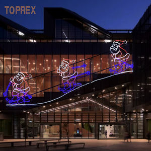 2023 새로운 애니메이션 조명 산타와 순록 지붕 썰매 led 야외 정원 크리스마스 조명 장식 - Product Image 2