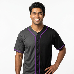 เสื้อเบสบอลและซอฟต์บอลผ้าคอตตอนเนื้อนุ่มออกแบบได้ตามต้องการ - Product Image 1