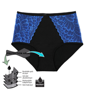 Shanhao OEM donna cotone biologico periodo mestruale mutandine vita alta pizzo Postpartun per le donne - Product Image 1