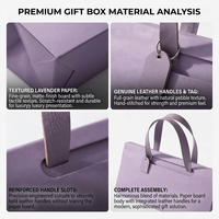 Boîtes cadeaux personnalisées, emballage de luxe, boîtes en papier violet avec poignée, impression personnalisée, vente en gros