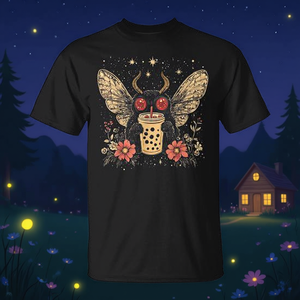 Camiseta estética Kawaii Mothman Bubble Tea Boba Cottagecore - Product Image 3