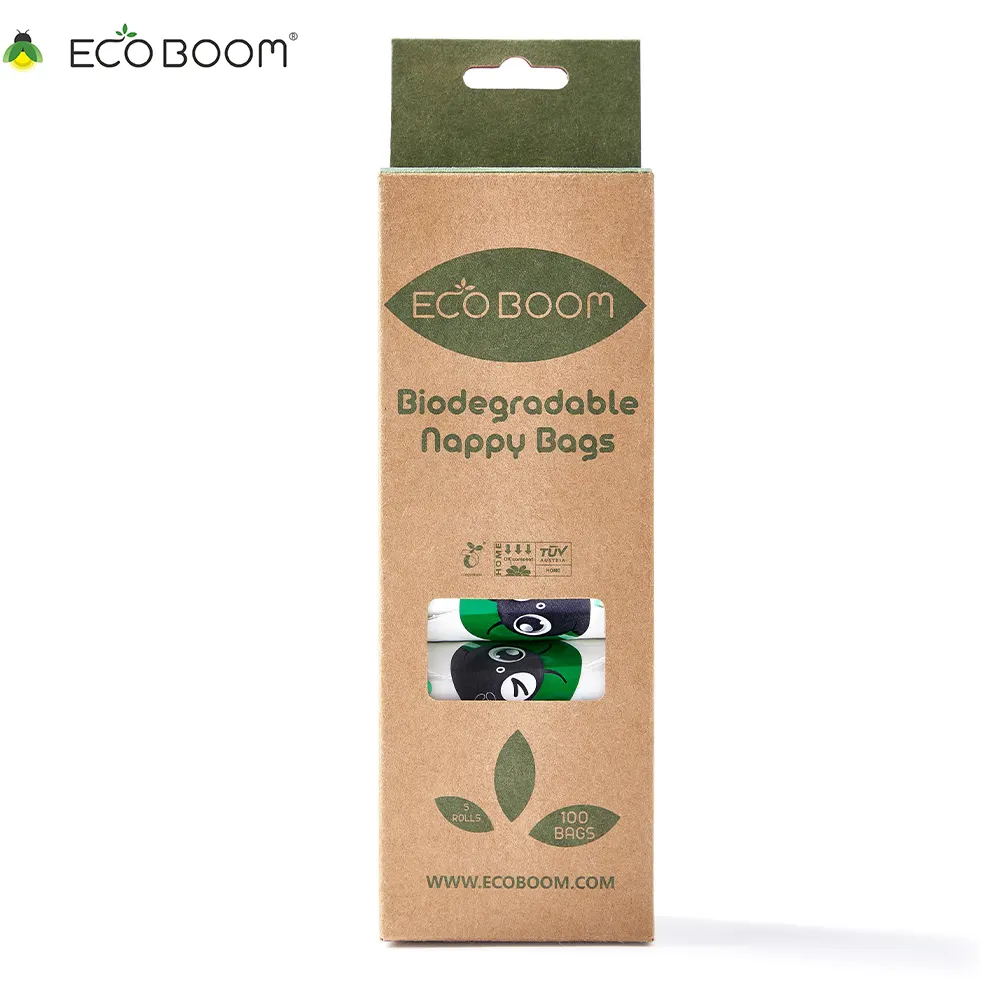 Sac à couches biodégradable de marque ECO BOOM compostable eco écologique naturel