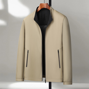 Nuova Giacca Elegante da Uomo per Primavera e Autunno, Colletto Alto con Logo Frontale per Uomini d'Affari di Mezza Età - Product Image 6