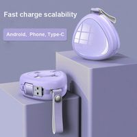 1.2M Flessibile Câble Usb Télescopique Ensemble de Charge Rapide Kit de Voyage Câble de Données 3 en 1 Standard pour Écouteurs Rétractables