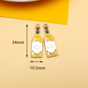 Breloques Métalliques DIY Kawaii Dessin Animé Style Occidental, Motifs Alimentaires Simulés (Bière Gourmande, Vin Rouge, Verres à Café), pour Décoration de Coques de Téléphone et Projets Créatifs - Product Image 6