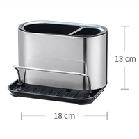 Panier organisateur d'évier de cuisine en acier inoxydable Support de cuisine Porte-baguettes