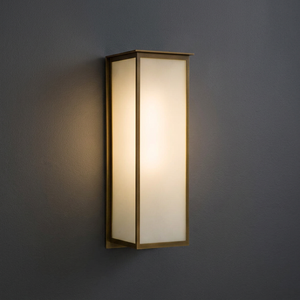 Applique murale LED rectangulaire d'extérieur IP65 en verre dépoli blanc cassé, finition chromée, lumière blanche neutre pour hôtel, chambre, cour - Product Image 2