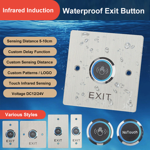 Công tắc nút điều khiển truy cập cảm biến hồng ngoại 31mm 86 loại thép không gỉ ngoài trời không thấm nước đèn chỉ báo cảm ứng - Product Image 2