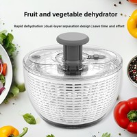 Huishoudelijke multifunctionele pers-type groente-dehydrator, plastic, handmatig, voor salade, fitnessmaaltijden, fruit, afgietbak, keuken afgietmand