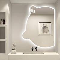Miroir intelligent moderne de forme irrégulière avec capteur tactile LED, miroir mural pour salle de bain, miroir de maquillage pour la décoration de la maison