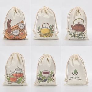 Sacs cadeaux en tissu biologique réutilisables avec cordon de serrage en lin et coton, logo personnalisé Ulikeke, pas cher - Product Image 4