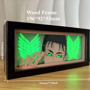 Bestseller Shopify: Lightbox con Dipinto Ispirato agli <span class=keywords><strong>Anime</strong></span>, Regalo Unico per Fan degli <span class=keywords><strong>Anime</strong></span>, Design Estetico Bianco e Nero RGB da 8 Pollici - Product Image 2
