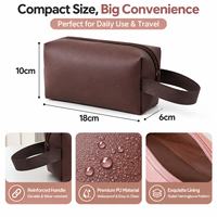 Sac cosmétique intégré en PU, trousse de toilette de voyage légère et portable à double fermeture éclair multi-compartiments pour femmes, rangement de maquillage