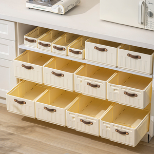 Stackable Lưu Trữ Giỏ <span class=keywords><strong>Container</strong></span> Chiều Dài Chiều Rộng Thực Phẩm Lưu Trữ Công Suất Lớn Xếp Chồng Lên Nhau Rắn Lưu Trữ Hộp Với Xử Lý - Product Image 5