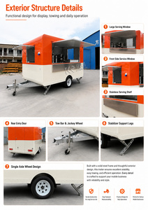 Food Truck con Cucina 3,5m Angoli Arrotondati, Rimorchio <span class=keywords><strong>Mobile</strong></span> per Catering di Dolci, <span class=keywords><strong>Caffè</strong></span> e Gelati - Product Image 3